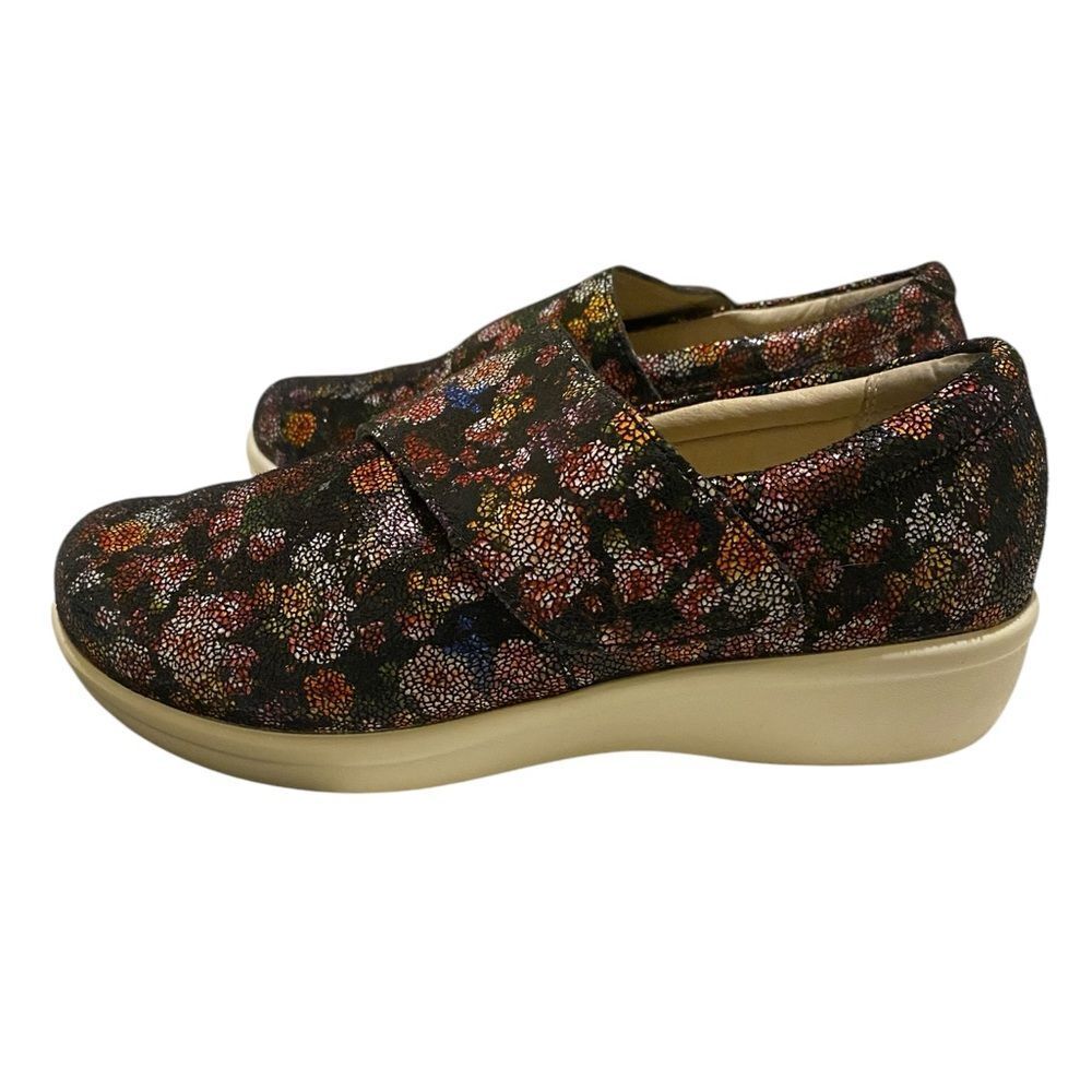 Algeria Clog Mule Shoes Leather Black Floral Comfortable Professional - Picture 8 of 14
